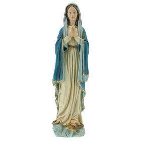 Immaculate Virgin with joined hands 20 cm statue in painted resin