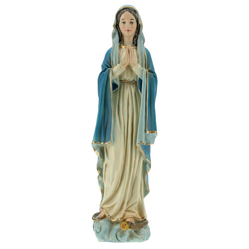 Immaculate Virgin with joined hands 20 cm statue in painted resin 1