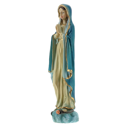 Inmaculada 12 cm manos juntas estatua resina pintada 2