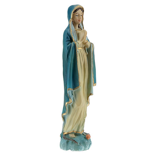 Inmaculada 12 cm manos juntas estatua resina pintada 3