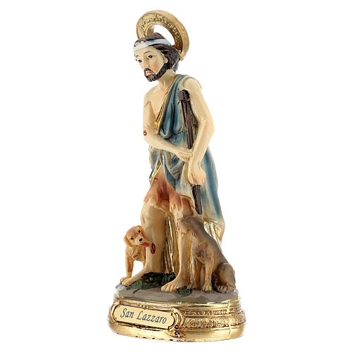 St Lazarus statue 12 cm in painted resin 2