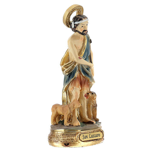 St Lazarus statue 12 cm in painted resin 3