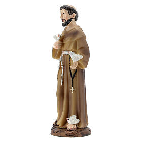 St Francis statue with birds in painted resin 9 cm