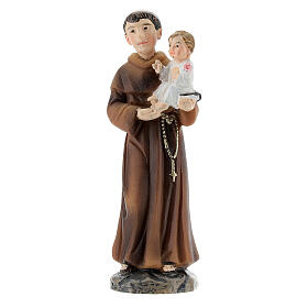 St Anthony statue with Child painted resin 9 cm