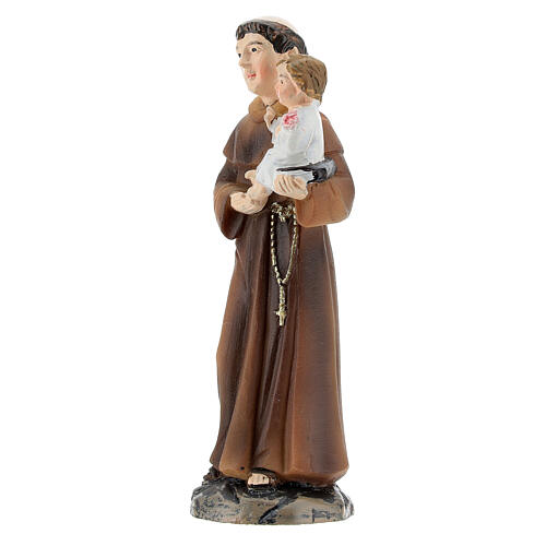 St Anthony statue with Child painted resin 9 cm 2