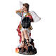 Saint Michael the Archangel against demon painted resin statue 9 cm s2