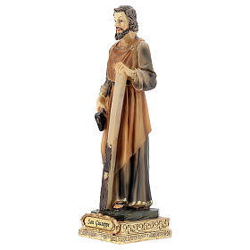 Statua San Giuseppe falegname resina dipinta 15 cm