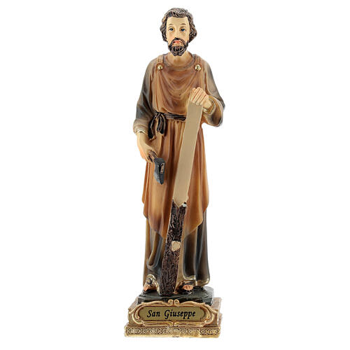 St Joseph the carpenter statue in painted resin 15 cm 1