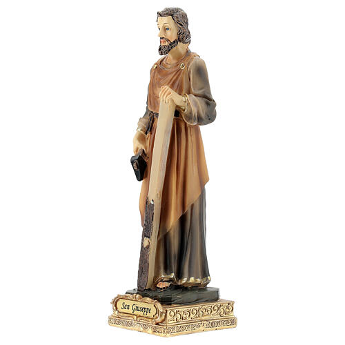 St Joseph the carpenter statue in painted resin 15 cm 2