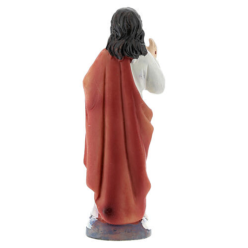 Gesù Sacro Cuore statua resina 9 cm dipinta 4