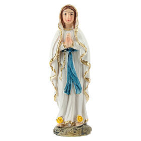 Our Lady of Lourdes painted resin statue 9 cm
