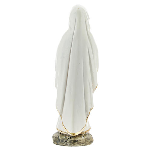Our Lady of Lourdes painted resin statue 9 cm 4