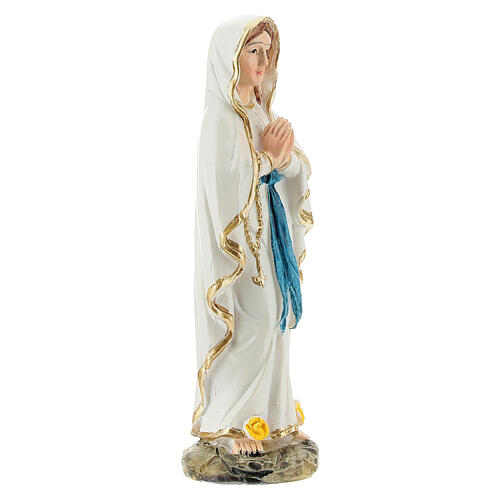 Lady of Lourdes statue in painted resin 9 cm 3