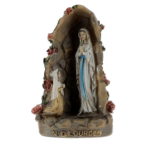 Nossa Senhora de Lourdes gruta resina pintada 10 cm 1