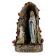 Our Lady of Lourdes statue in grotto in painted resin 10 cm s1