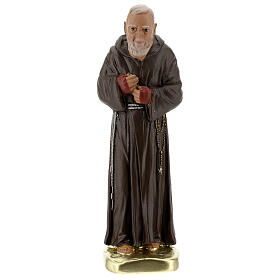 Padre Pio 20 cm hand-colored plaster statue Arte Barsanti