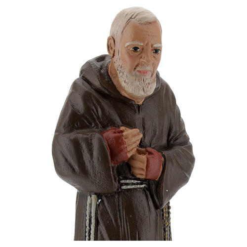 Padre Pio 20 cm hand-colored plaster statue Arte Barsanti 2