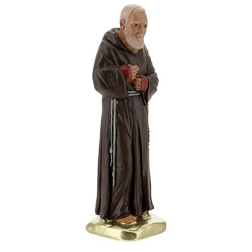 Padre Pio 20 cm statue plâtre coloré main Barsanti 4