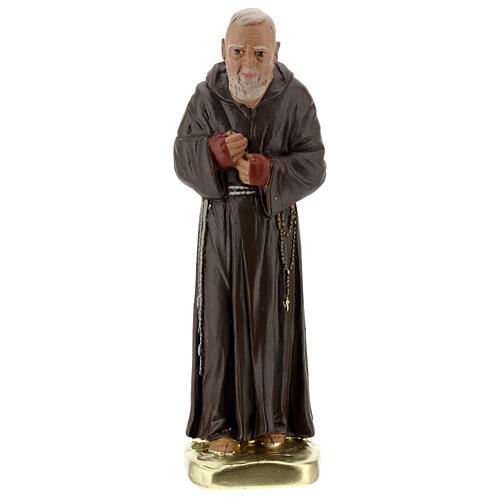 Padre Pio 20 cm imagem gesso corado à mão Barsanti 1