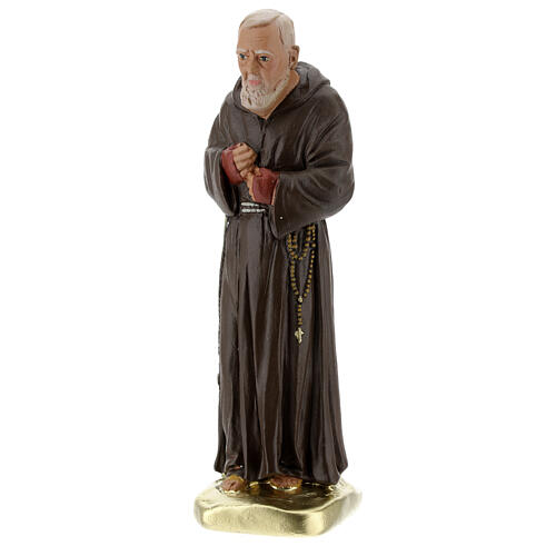 Padre Pio 20 cm imagem gesso corado à mão Barsanti 3
