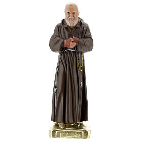 Padre Pio 30 cm hand-colored plaster statue Arte Barsanti