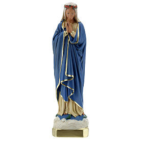 Nossa Senhora da Imaculada Conceição mãos juntas imagem de gesso pintada à mão Arte Barsanti 30 cm