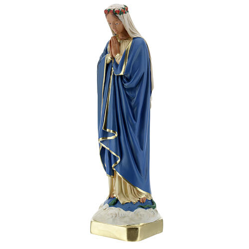 Nossa Senhora da Imaculada Conceição mãos juntas imagem de gesso pintada à mão Arte Barsanti 30 cm 3