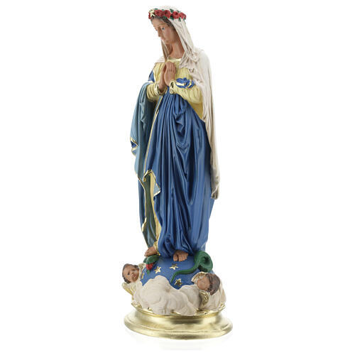 Virgen Inmaculada 40 cm estatua yeso manos juntas Barsanti 4