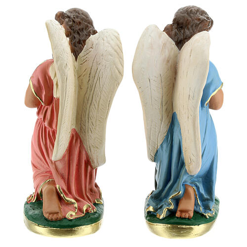 Statue anges prière 20 cm plâtre peint à la main Arte Barsanti 6