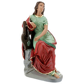 Sainte Cécile statue plâtre 30 cm peinte main Barsanti