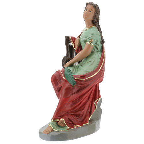 Sainte Cécile statue plâtre 30 cm peinte main Barsanti 3