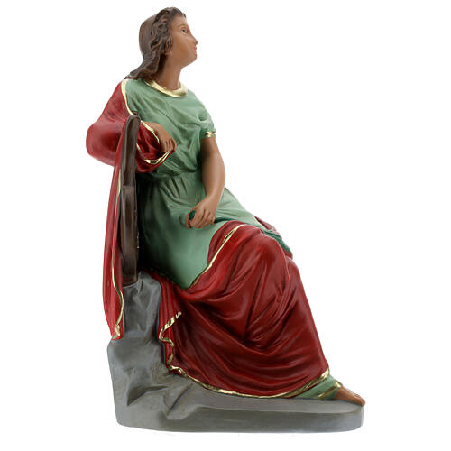 Sainte Cécile statue plâtre 30 cm peinte main Barsanti 5