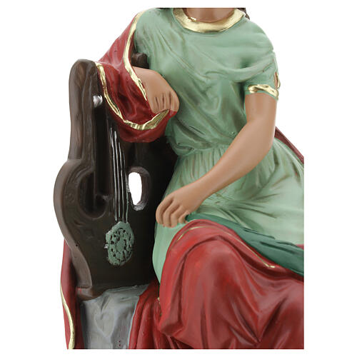 Święta Cecylia figura gipsowa 30 cm malowana ręcznie Barsanti 6
