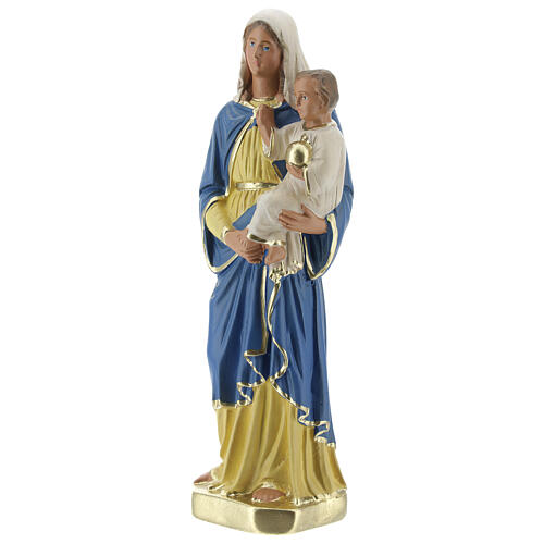 Vierge à l'Enfant 20 cm statue plâtre peinte à la main Barsanti 3