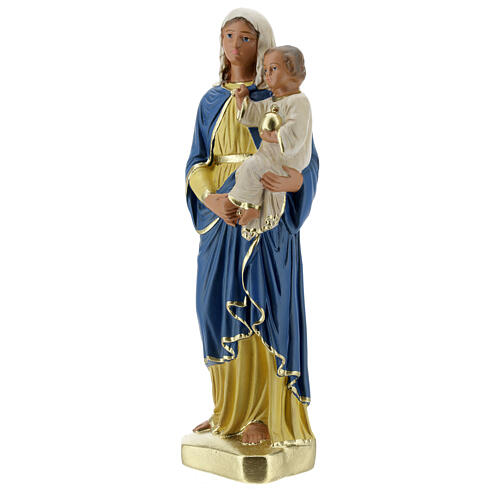 Estatua Virgen Niño yeso 30 cm pintada a mano Barsanti 3