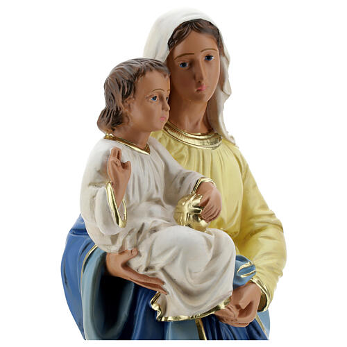 Statue aus Gips Maria mit dem Jesuskind handbemalt von Arte Barsanti, 40 cm 4