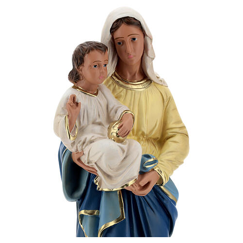 Vierge à l'Enfant statue plâtre 40 cm colorée à la main Barsanti 8