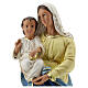 Vierge à l'Enfant statue plâtre 40 cm colorée à la main Barsanti s2
