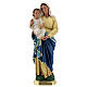 Vierge à l'Enfant statue plâtre 40 cm colorée à la main Barsanti s7