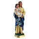 Vierge à l'Enfant statue plâtre 40 cm colorée à la main Barsanti s10