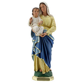 Madonna Bambino statua gesso 40 cm colorata a mano Barsanti