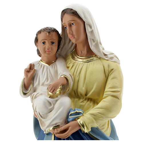 Madonna Bambino statua gesso 40 cm colorata a mano Barsanti 2