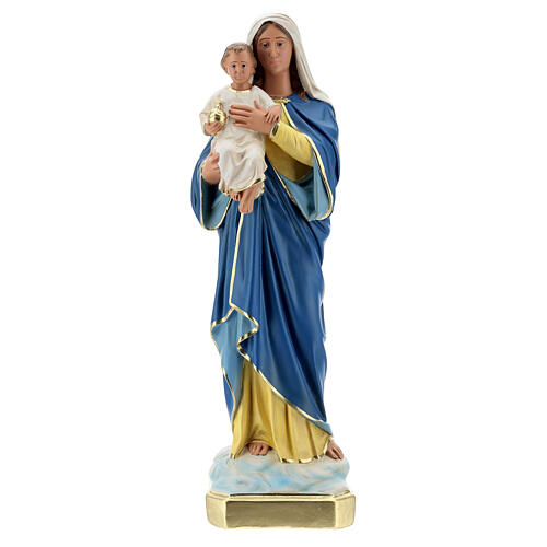 Statue aus Gips Maria mit dem Jesuskind handbemalt von Arte Barsanti, 50 cm 1