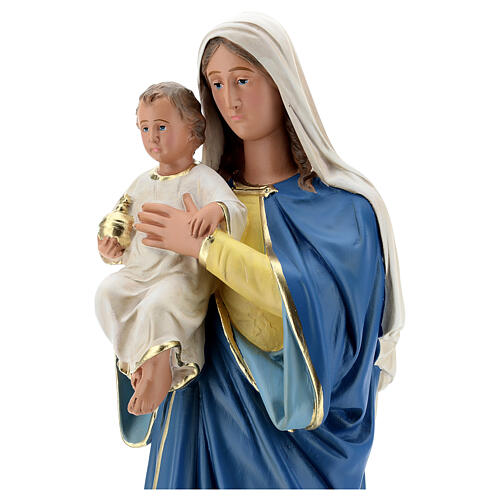 Estatua Virgen con Niño 50 cm yeso pintada a mano Barsanti 2