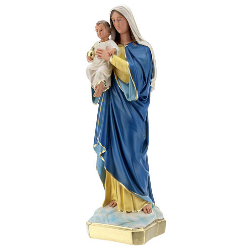 Estatua Virgen con Niño 50 cm yeso pintada a mano Barsanti 3