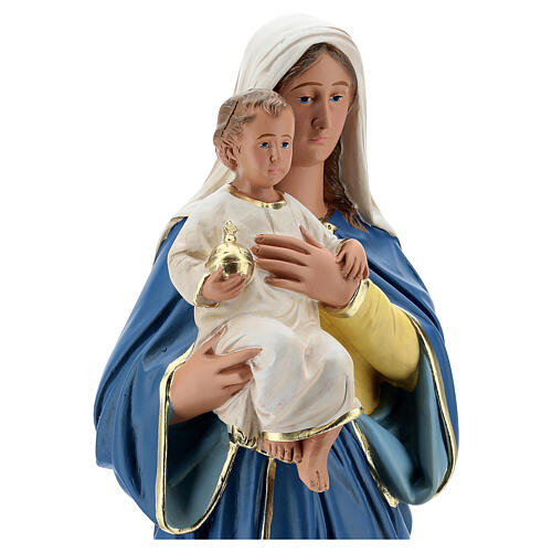 Virgin Mary statue with Child, 50 cm hand painted plaster Barsanti 4