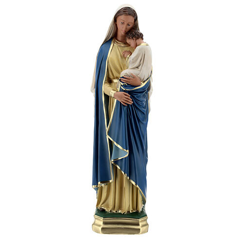 Statue aus Gips Maria mit dem Jesuskind handbemalt von Arte Barsanti, 60 cm 1