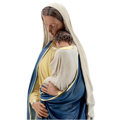 Statue aus Gips Maria mit dem Jesuskind handbemalt von Arte Barsanti, 60 cm 4