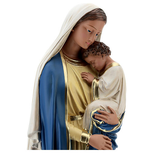 Vierge à l'Enfant statue plâtre 60 cm peinte main Barsanti 2
