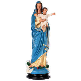 Statua Madonna con Bambino gesso 80 cm colore a mano Arte Barsanti